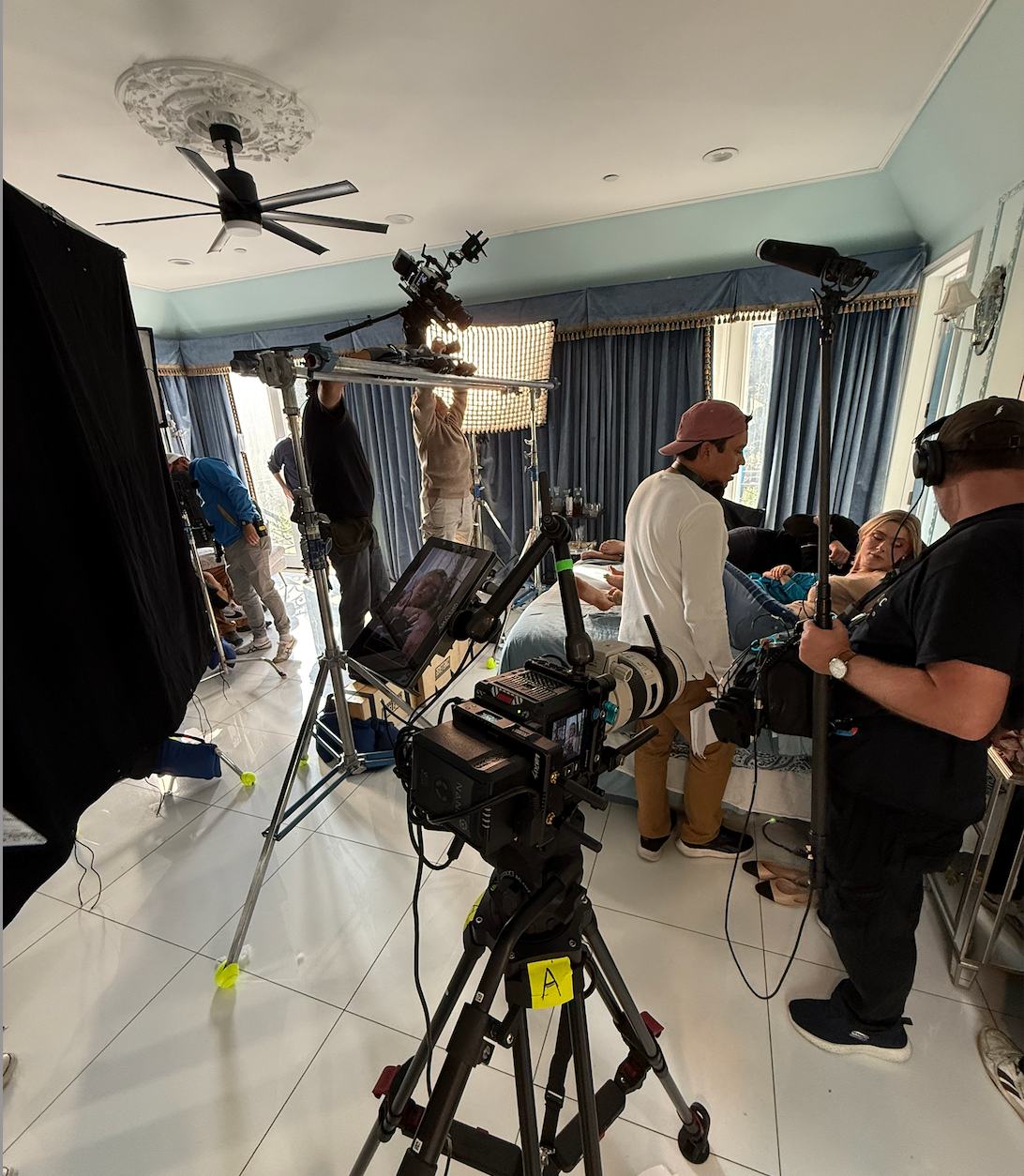 Trifecta production team on set.